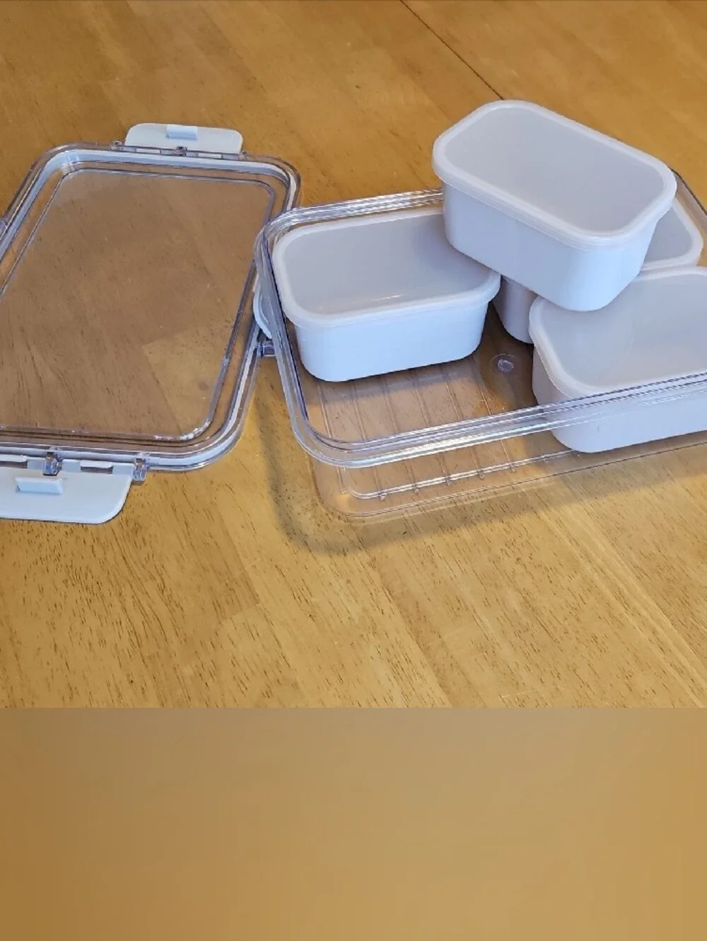 Clear White Airtight Food Storage Container - 4 Compartment